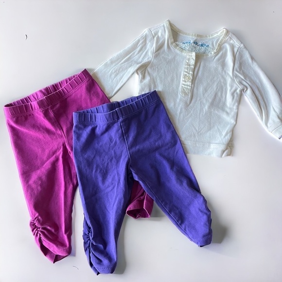 Children’s Place 6/9 months bundle: two pairs of leggings and one top - Picture 1 of 6